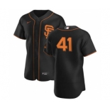 Men's Nike San Francisco Giants #41 Wilmer Flores Black Alternate 2020 Authentic Player Baseball Jersey