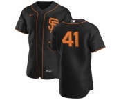 Men's Nike San Francisco Giants #41 Wilmer Flores Black Alternate 2020 Authentic Player Baseball Jersey