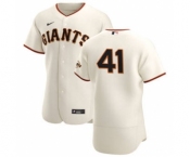 Men's Nike San Francisco Giants #41 Wilmer Flores Cream Home 2020 Authentic Player Baseball Jersey