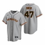 Men's Nike San Francisco Giants #47 Johnny Cueto Gray Road Stitched Baseball Jersey