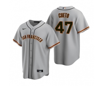 Men's Nike San Francisco Giants #47 Johnny Cueto Gray Road Stitched Baseball Jersey