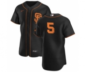 Men's Nike San Francisco Giants #5 Mike Yastrzemski Black Alternate 2020 Authentic Player Baseball Jersey