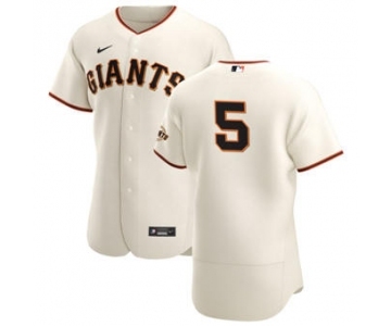 Men's Nike San Francisco Giants #5 Mike Yastrzemski Cream Home 2020 Authentic Player Baseball Jersey