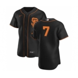 Men's Nike San Francisco Giants #7 Donovan Solano Black Alternate 2020 Authentic Player Baseball Jersey