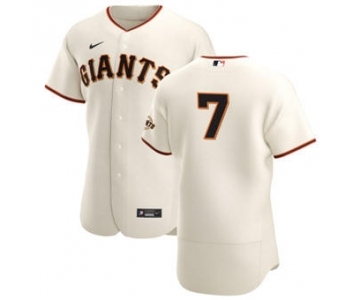 Men's Nike San Francisco Giants #7 Donovan Solano Cream Home 2020 Authentic Player Baseball Jersey