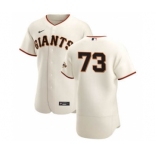 Men's Nike San Francisco Giants #73 Caleb Baragar Cream Home 2020 Authentic Player Baseball Jersey