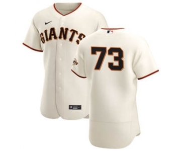 Men's Nike San Francisco Giants #73 Caleb Baragar Cream Home 2020 Authentic Player Baseball Jersey