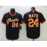 Men's Nike San Francisco Giants#24 Willie May Black Retro Baseball Jersey