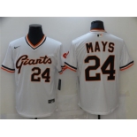 Men's Nike San Francisco Giants#24 Willie May White Retro Baseball Jersey