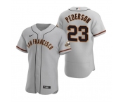 Men's San Francisco Giants #23 Joc Pederson Gray Flex Base Stitched Jersey