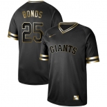 Men's San Francisco Giants #25 Barry Bonds Authentic Black Gold Fashion Baseball Jersey