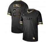 Men's San Francisco Giants #25 Barry Bonds Authentic Black Gold Fashion Baseball Jersey