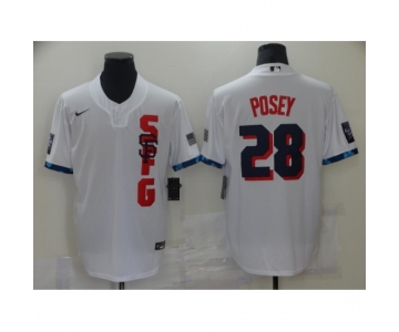 Men's San Francisco Giants #28 Buster Posey Nike White 2021 All-Star Game Replica Jersey