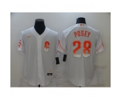 Men's San Francisco Giants #28 Buster Posey Nike White 2021 City Connect Replica Player Jersey