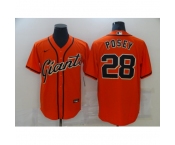 Men's San Francisco Giants #28 Buster Posey Orange Alternate Flex Base Authentic Collection Jersey