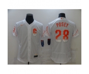 Men's San Francisco Giants #28 Buster Posey White 2021 City Connect Replica Player Jersey