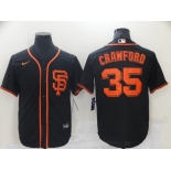 Men's San Francisco Giants #35 Brandon Crawford Black Stitched MLB Cool Base Nike Jersey