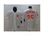 Men's San Francisco Giants #35 Brandon Crawford White 2021 City Connect Replica Player Jersey