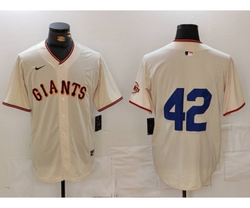 Men's San Francisco Giants #42 Jackie Robinson Cream Limited Stitched Cool Base Jersey