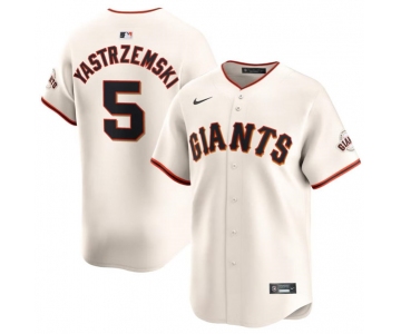 Men's San Francisco Giants #5 Mike Yastrzemski Cream Cool Base Stitched Baseball Jersey