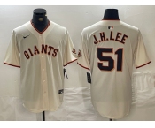 Men's San Francisco Giants #51 Jung Hoo Lee Cream 2024 Home Limited Stitched Baseball Jersey