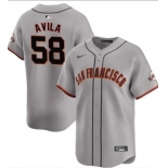 Men's San Francisco Giants #58 Nick Avila Gray Away Limited Stitched Baseball Jersey