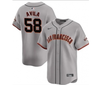 Men's San Francisco Giants #58 Nick Avila Gray Away Limited Stitched Baseball Jersey