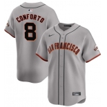 Men's San Francisco Giants #8 Michael Conforto Gray Cool Base Stitched Baseball Jersey