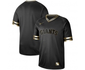 Men's San Francisco Giants Blank Authentic Black Gold Fashion Baseball Jersey