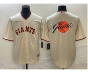 Men's San Francisco Giants Cream Team Big Logo Cool Base Stitched Baseball Jersey