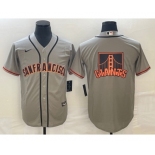 Men's San Francisco Giants Gray Team Big Logo Cool Base Stitched Jersey