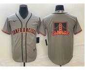 Men's San Francisco Giants Gray Team Big Logo Cool Base Stitched Jersey