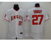  Nike Men's Los Angeles Angels of Anaheim #27 Mike Trout White Home Flex Base Authentic Collection Baseball Jersey