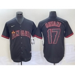 Angeles Angels #17 Shohei Ohtani Lights Out Black Fashion Cool base Nike Jersey