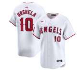 Men's Los Angeles Angels #10 Gio Urshela White Home Limited Stitched Baseball Jersey