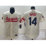 Men's Los Angeles Angels #14 Tyler Wade Cream 2022 City Connect Flex Base Stitched Jersey