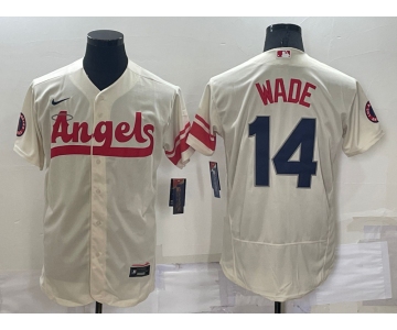 Men's Los Angeles Angels #14 Tyler Wade Cream 2022 City Connect Flex Base Stitched Jersey