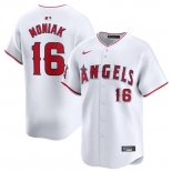 Men's Los Angeles Angels #16 Mickey Moniak White Home Limited Baseball Stitched Jersey