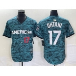 Men's Los Angeles Angels #17 Shohei Ohtani Number Teal 2023 All Star Cool Base Stitched Jersey1