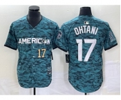 Men's Los Angeles Angels #17 Shohei Ohtani Number Teal 2023 All Star Cool Base Stitched Jersey