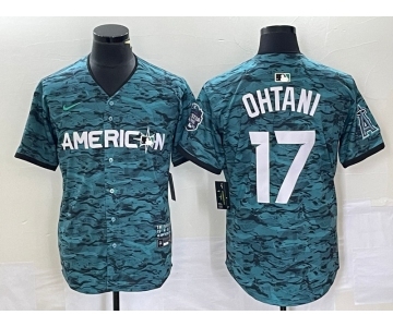 Men's Los Angeles Angels #17 Shohei Ohtani Teal 2023 All Star Cool Base Stitched Jersey1