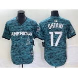 Men's Los Angeles Angels #17 Shohei Ohtani Teal 2023 All Star Cool Base Stitched Jersey