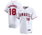 Men's Los Angeles Angels #18 Nolan Schanuel White Home Limited Baseball Stitched Jersey