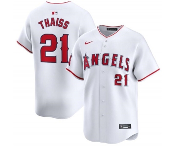 Men's Los Angeles Angels #21 Matt Thaisse White Home Limited Baseball Stitched Jersey