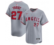 Men's Los Angeles Angels #27 Mike Trout Gray Away Limited Baseball Stitched Jersey