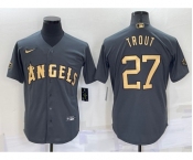 Men's Los Angeles Angels #27 Mike Trout Grey 2022 All Star Stitched Cool Base Nike Jersey