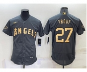 Men's Los Angeles Angels #27 Mike Trout Grey 2022 All Star Stitched Flex Base Nike Jersey