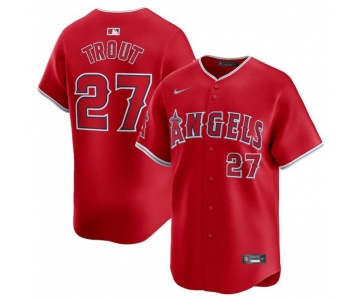 Men's Los Angeles Angels #27 Mike Trout Red Alternate Limited Baseball Stitched Jersey