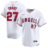 Men's Los Angeles Angels #27 Mike Trout White Home Limited Baseball Stitched Jersey