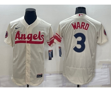 Men's Los Angeles Angels #3 Taylor Ward Cream 2022 City Connect Flex Base Stitched Jersey